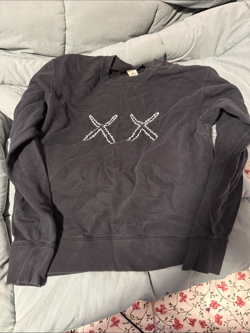 Women's Black Crewneck Kaws x Sesame Street Sweatshirt